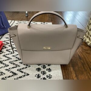 NWOT Kate Spade Lilah Laurel Way tan brown cream Leather Satchel purse Saffiano